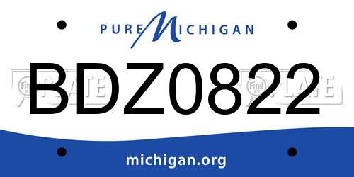 BDZ0822 Michigan License Plate
