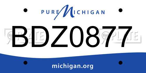 BDZ0877 Michigan License Plate