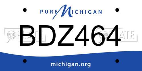 BDZ464 Michigan License Plate