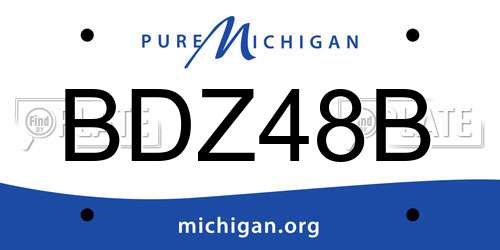 BDZ48B Michigan License Plate