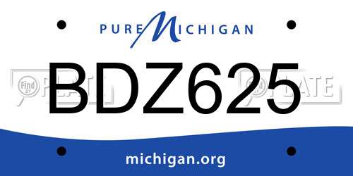 BDZ625 Michigan License Plate
