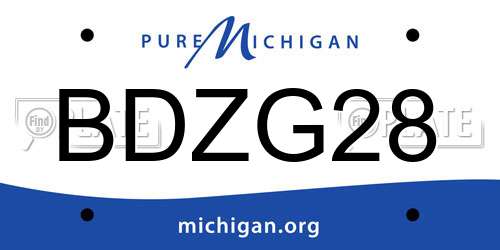 BDZG28 Michigan License Plate