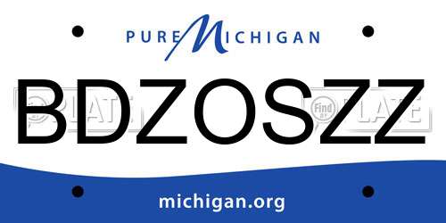 BDZOSZZ Michigan License Plate