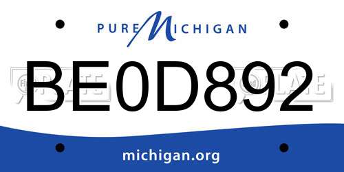 BE0D892 Michigan License Plate