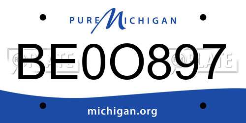 BE0O897 Michigan License Plate