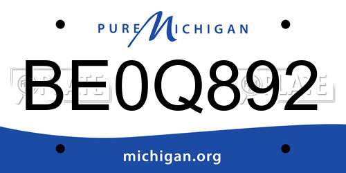 BE0Q892 Michigan License Plate