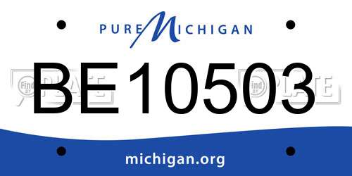 BE10503 Michigan License Plate
