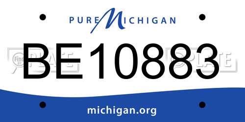 BE10883 Michigan License Plate
