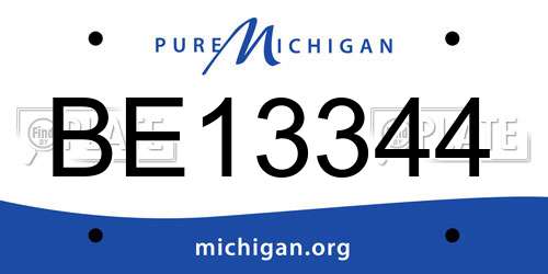 BE13344 Michigan License Plate