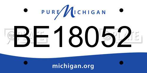 BE18052 Michigan License Plate