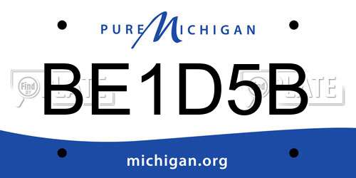 BE1D5B Michigan License Plate