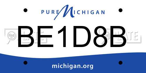 BE1D8B Michigan License Plate
