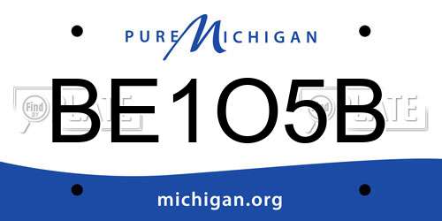 BE1O5B Michigan License Plate