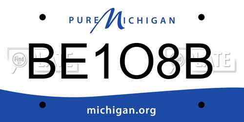 BE1O8B Michigan License Plate