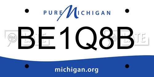 BE1Q8B Michigan License Plate