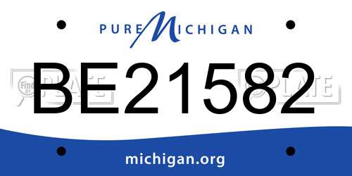 BE21582 Michigan License Plate