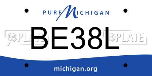 BE38L Michigan License Plate