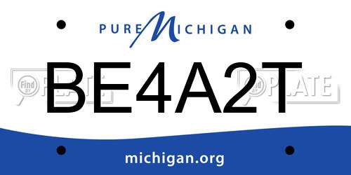 BE4A2T Michigan License Plate
