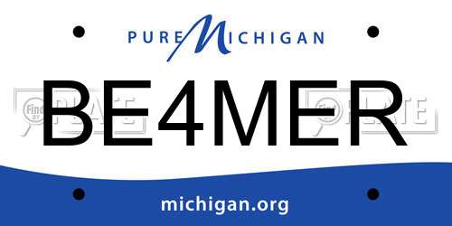 BE4MER Michigan License Plate