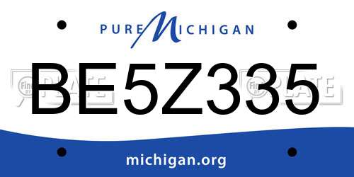 BE5Z335 Michigan License Plate