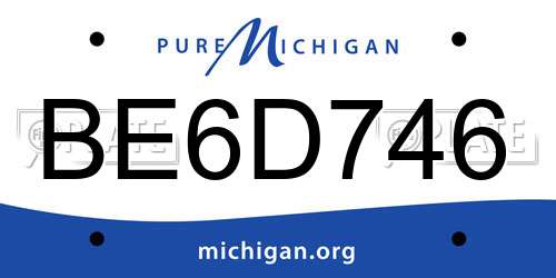 BE6D746 Michigan License Plate
