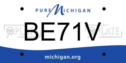BE71V Michigan License Plate
