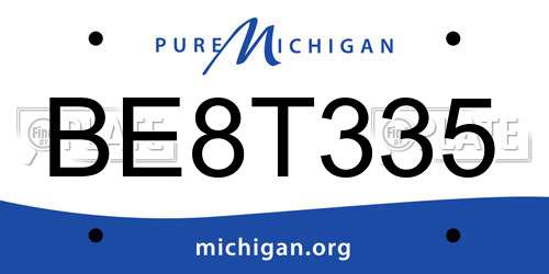 BE8T335 Michigan License Plate