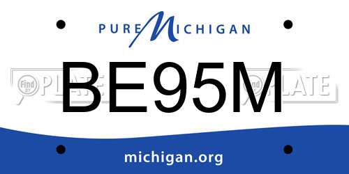 BE95M Michigan License Plate