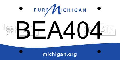 BEA404 Michigan License Plate