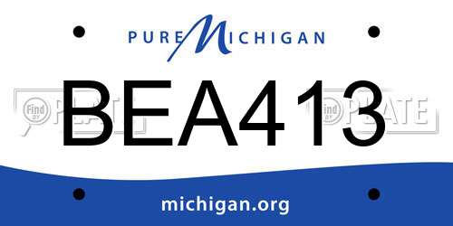 BEA413 Michigan License Plate
