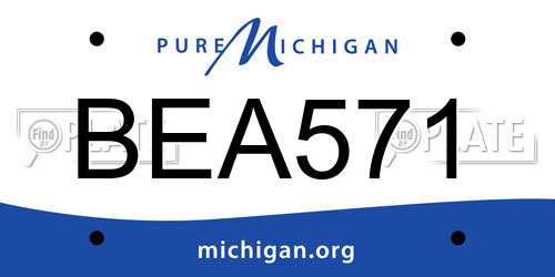BEA571 Michigan License Plate