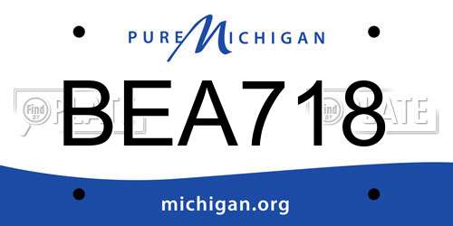 BEA718 Michigan License Plate