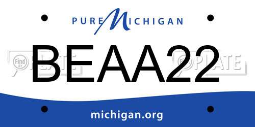BEAA22 Michigan License Plate