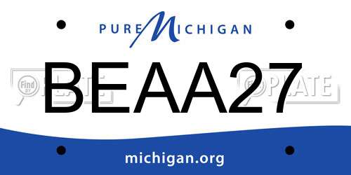 BEAA27 Michigan License Plate