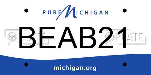BEAB21 Michigan License Plate