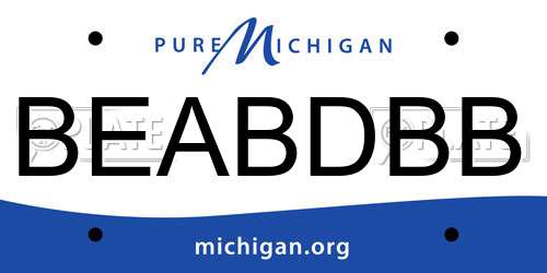 BEABDBB Michigan License Plate