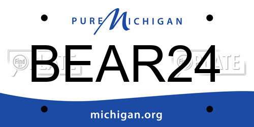 BEAR24 Michigan License Plate