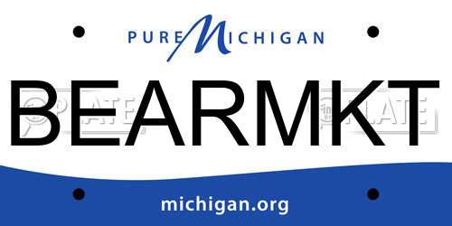 BEARMKT Michigan License Plate