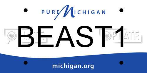 BEAST1 Michigan License Plate