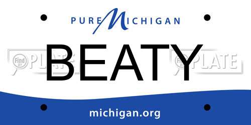 BEATY Michigan License Plate