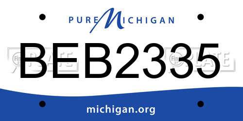 BEB2335 Michigan License Plate