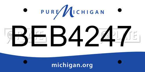 BEB4247 Michigan License Plate
