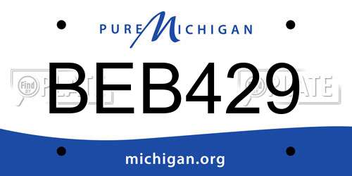 BEB429 Michigan License Plate