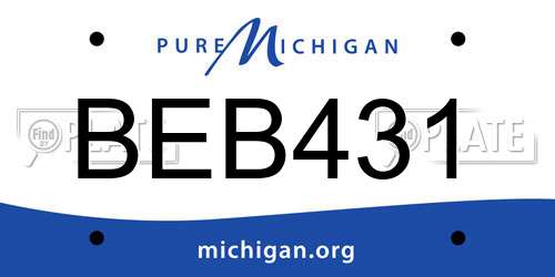 BEB431 Michigan License Plate