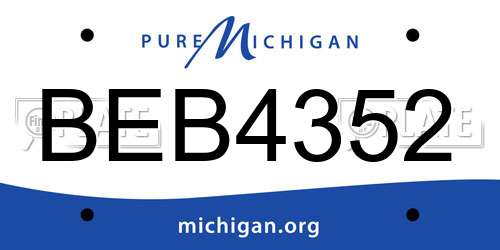 BEB4352 Michigan License Plate