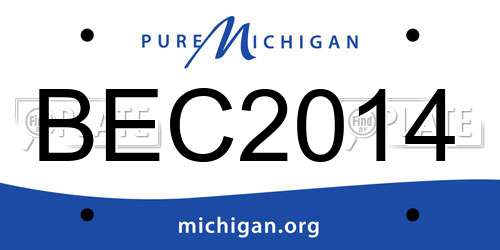 BEC2014 Michigan License Plate