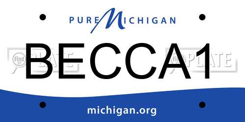 BECCA1 Michigan License Plate