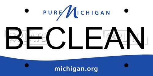 BECLEAN Michigan License Plate