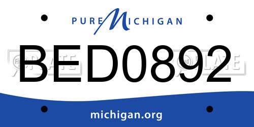 BED0892 Michigan License Plate