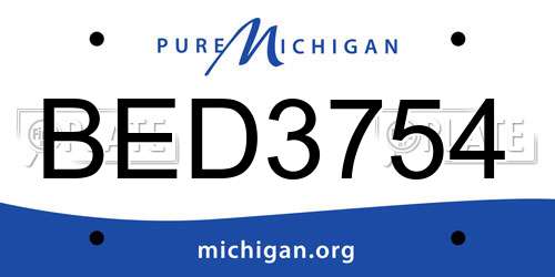 BED3754 Michigan License Plate